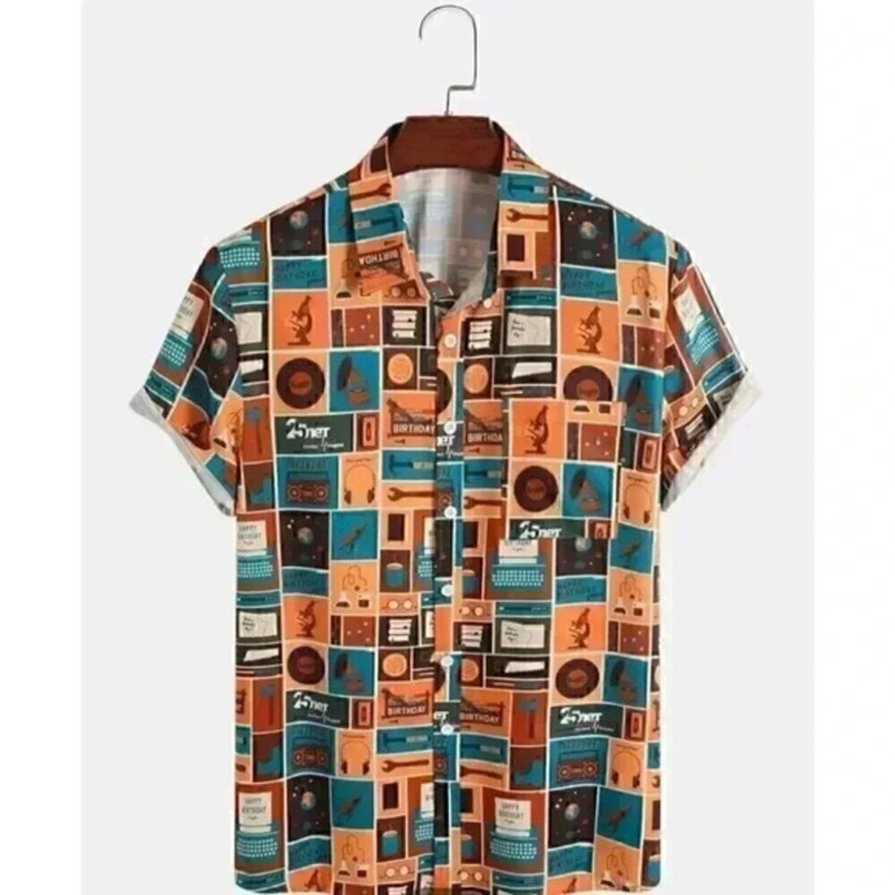 Men's Retro Bowling Shirt  Camp New‎ Sz small